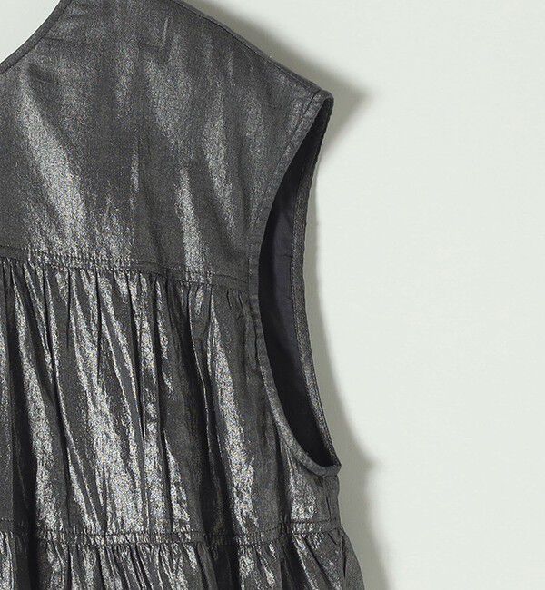 SHIPS any「SHIPS any:〈手洗い可能〉箔 ティアード レースアップ フレンチスリーブ ブラウス」|シャツ・ブラウス|