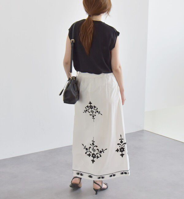 quaranciel「quaranciel:〈洗濯機可能〉エンブロイダリー フレア ロング スカート」|スカート|