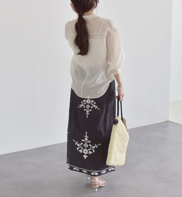 quaranciel「quaranciel:〈洗濯機可能〉エンブロイダリー フレア ロング スカート」|スカート|