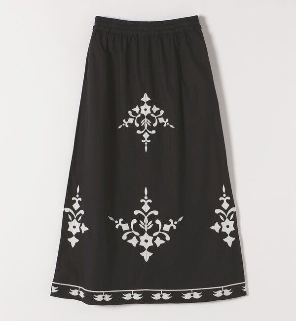 quaranciel「quaranciel:〈洗濯機可能〉エンブロイダリー フレア ロング スカート」|スカート|