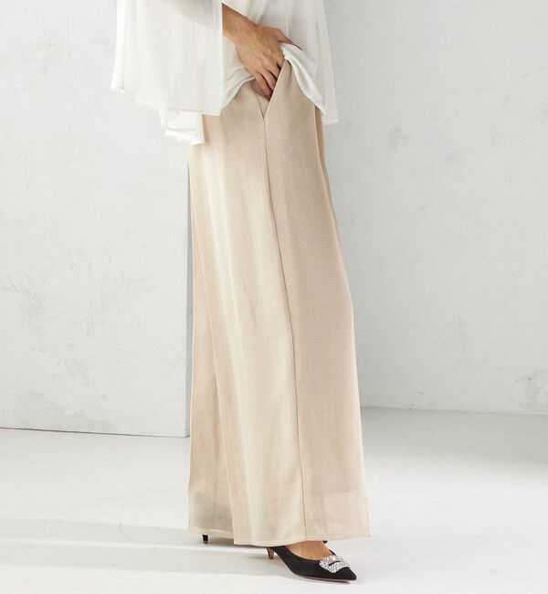 SHIPS for women「troisiemeCHACO:〈洗濯機可能〉メッシュ ワイド パンツ（セレモニー対応可）」|その他|