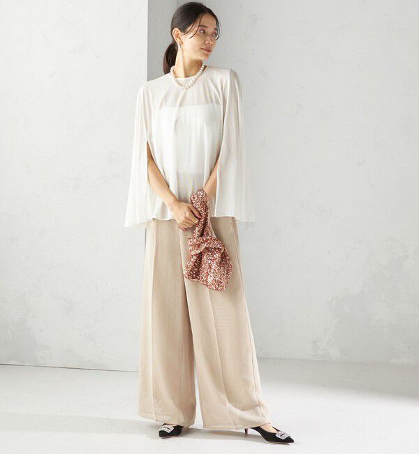 SHIPS for women「troisiemeCHACO:〈洗濯機可能〉メッシュ ワイド パンツ（セレモニー対応可）」|その他|