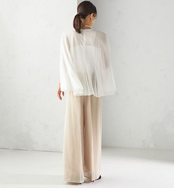 SHIPS for women「troisiemeCHACO:〈洗濯機可能〉メッシュ ワイド パンツ（セレモニー対応可）」|その他|