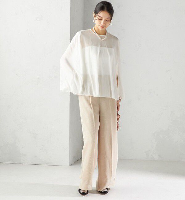 SHIPS for women「troisiemeCHACO:〈洗濯機可能〉メッシュ ワイド パンツ（セレモニー対応可）」|その他|