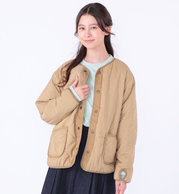 SHIPS KIDS「SHIPS KIDS:140～160cm/〈洗濯機可能〉ボア&times;キルティング リバーシブル ブルゾン」|ブルゾン・スタジャン|