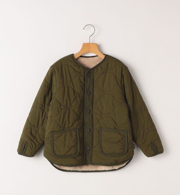 SHIPS KIDS「SHIPS KIDS:140～160cm/〈洗濯機可能〉ボア&times;キルティング リバーシブル ブルゾン」|ブルゾン・スタジャン|オリーブ