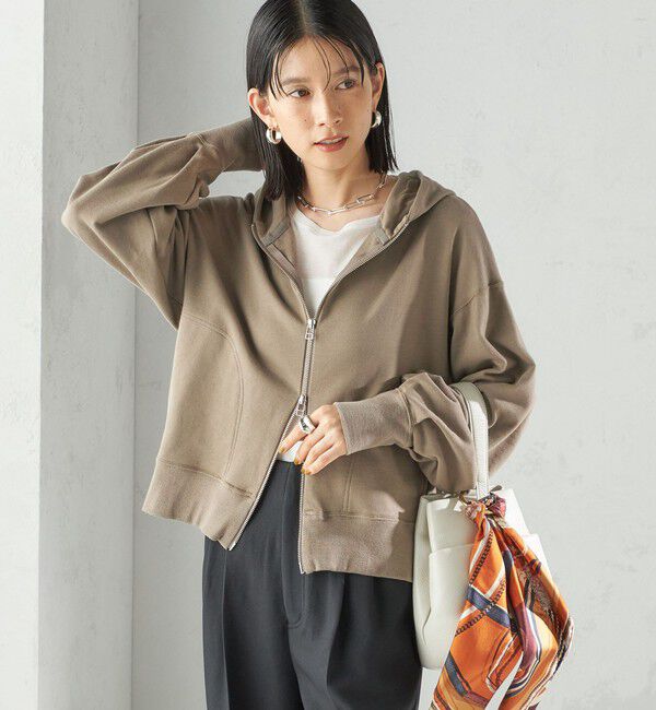 SHIPS for women「ミニ 裏毛 ジップ アップ フーディ」|パーカー|