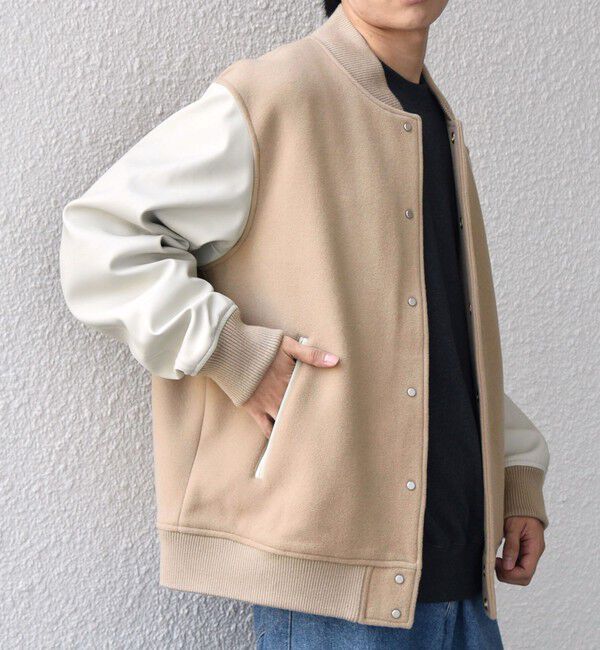 SHIPS any「SHIPS any: PURE WOOL MELTON スタジアム ブルゾン (スタジャン)◇」|ブルゾン・スタジャン|