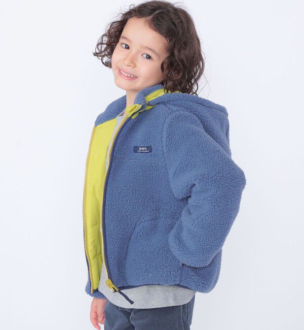 SHIPS KIDS「SHIPS KIDS:100～130cm/〈洗濯機可能〉ボア リバーシブル ジャケット」|ブルゾン・スタジャン|