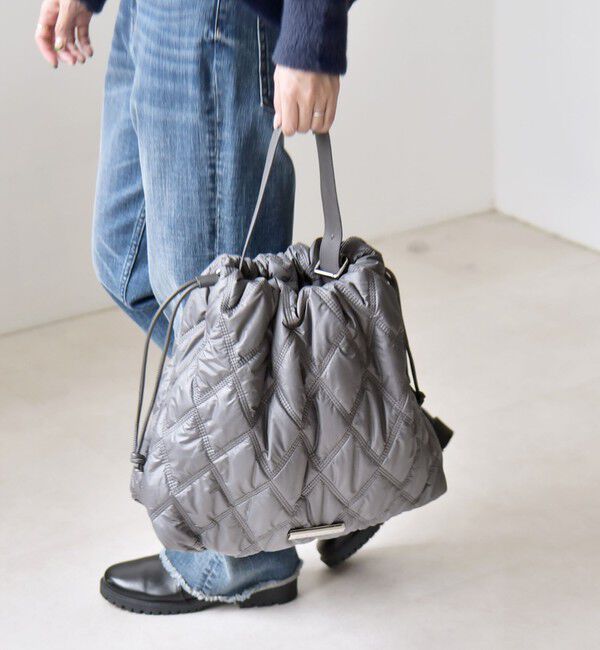 quaranciel「quaranciel: キルティング ワンハンドル ドロスト トート バッグ（A4対応）」|トートバッグ|