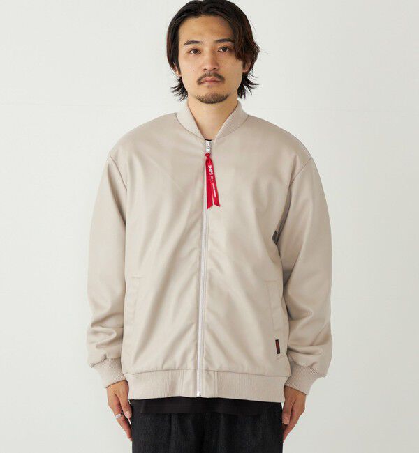 SHIPS Colors 「SHIPS Colors:合成皮革 ボア ボマー ジャケット」|ブルゾン・スタジャン|