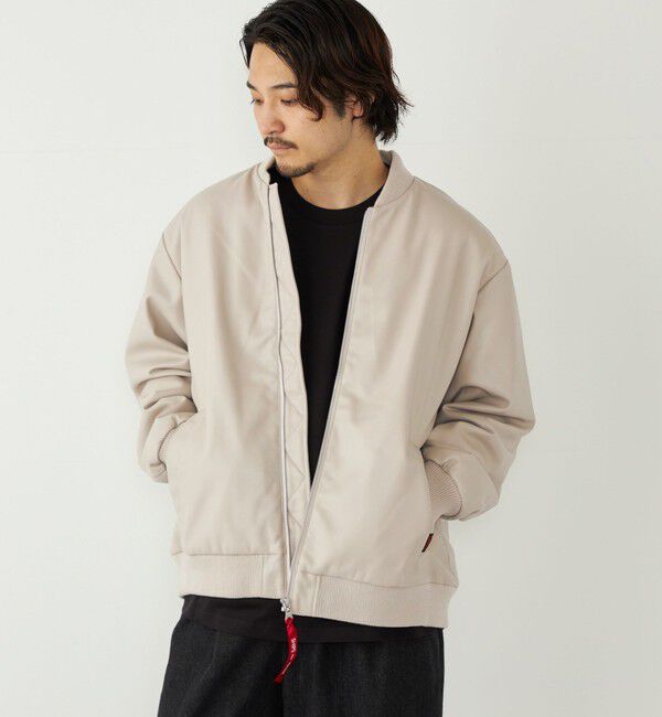 SHIPS Colors 「SHIPS Colors:合成皮革 ボア ボマー ジャケット」|ブルゾン・スタジャン|