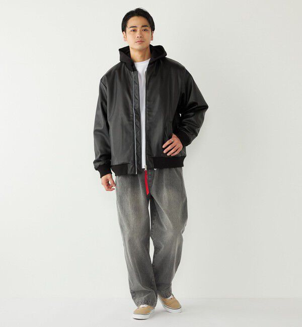 SHIPS Colors 「SHIPS Colors:合成皮革 ボア ボマー ジャケット」|ブルゾン・スタジャン|