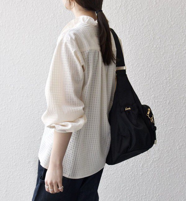 SHIPS any「《一部追加予約》SHIPS any:〈洗濯機可能〉フリルカラー スタンド & オープン シャツ ブラウス」|シャツ・ブラウス|