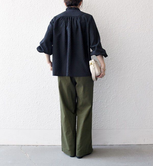 SHIPS any「《一部追加予約》SHIPS any:〈洗濯機可能〉フリルカラー スタンド & オープン シャツ ブラウス」|シャツ・ブラウス|