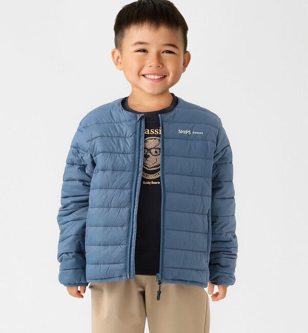 SHIPS Colors 「SHIPS Colors:90～140cm /〈洗濯機可能〉パディング ライト ジャケット」|ブルゾン・スタジャン|ブルー
