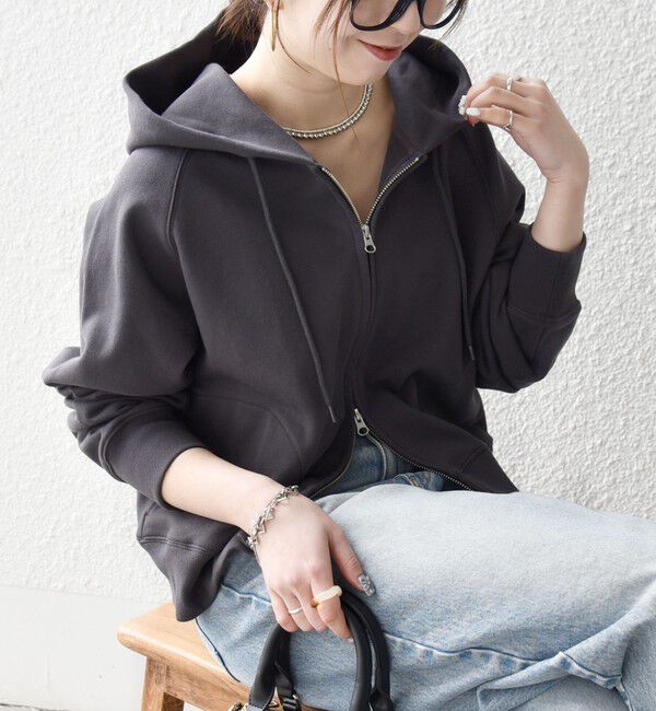 SHIPS any「SHIPS any:〈洗濯機可能〉USAコットン 裏毛 ジップ コンパクト パーカー」|パーカー|