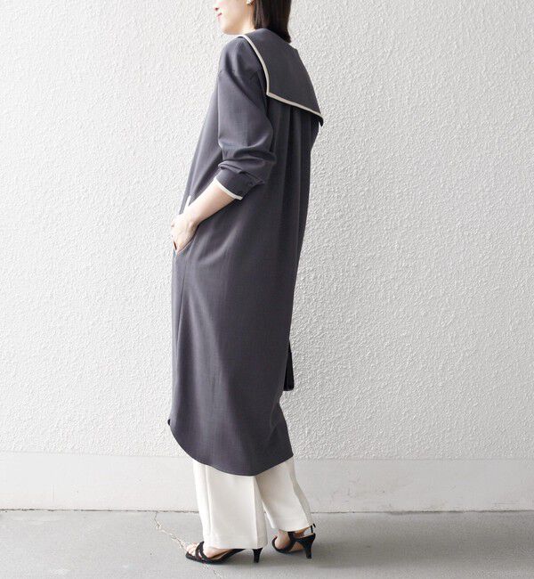 SHIPS any「SHIPS any:〈洗濯機可能〉セーラーカラー 配色 ジップ ワンピース」|ワンピース|