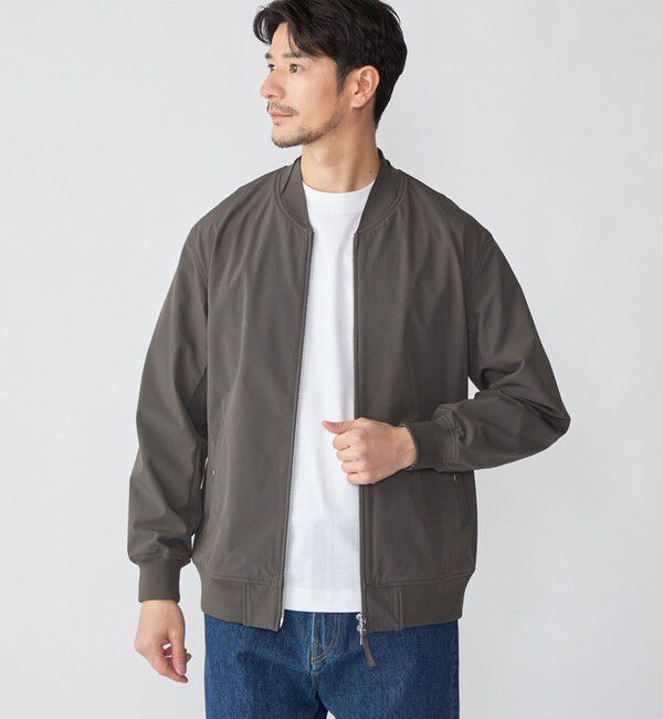 SHIPS「SHIPS:〈撥水/UVカット〉MA-1 リブ ブルゾン」|ブルゾン・スタジャン|