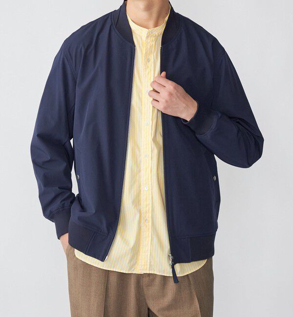 SHIPS「SHIPS:〈撥水/UVカット〉MA-1 リブ ブルゾン」|ブルゾン・スタジャン|ネイビー