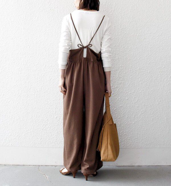 SHIPS any「SHIPS any:〈洗濯機可能〉ループヤーン イージー ギャザー サロペット」|オールインワン|