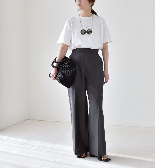 quaranciel「quaranciel:〈洗濯機可能〉リネン ミックス ハイウエスト ワイド パンツ」|その他|