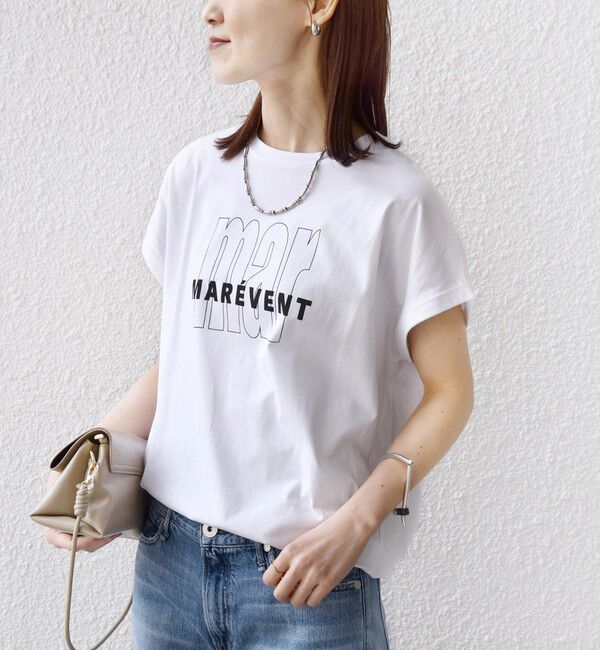 SHIPS for women「《一部追加予約》メルティ コットン プリント ロゴ ショート スリーブ Tシャツ」|Tシャツ・カットソー|