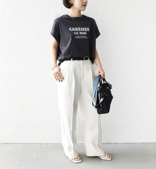 SHIPS for women「《一部追加予約》メルティ コットン プリント ロゴ ショート スリーブ Tシャツ」|Tシャツ・カットソー|