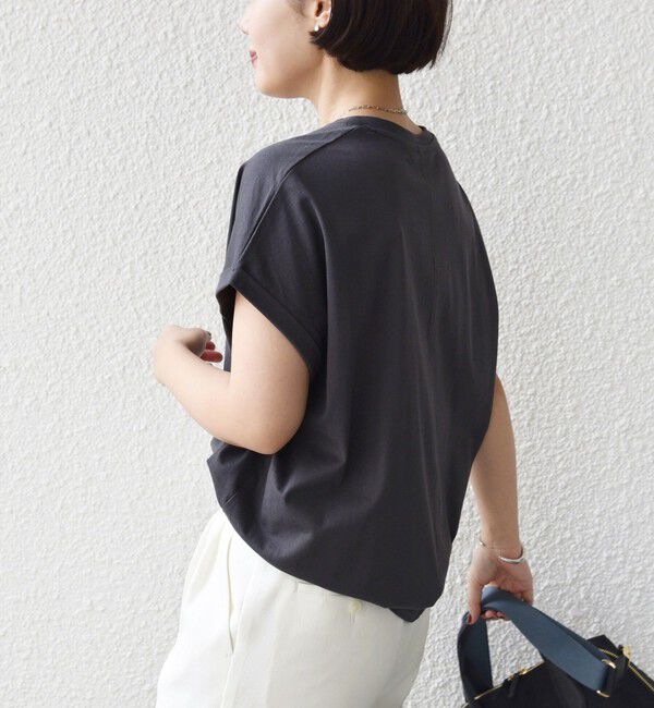 SHIPS for women「《一部追加予約》メルティ コットン プリント ロゴ ショート スリーブ Tシャツ」|Tシャツ・カットソー|