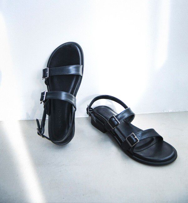 quaranciel「quaranciel: 2ストラップ ベルト サンダル」|サンダル|ブラック