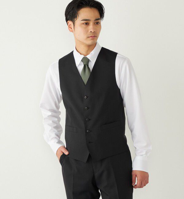 SHIPS Colors 「SHIPS Colors:〈洗濯機可能〉T/W スーツ ベスト(セットアップ対応可能)」|ベスト・ジレ|ブラック