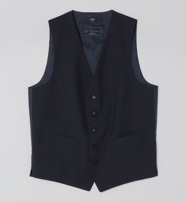 SHIPS Colors 「SHIPS Colors:〈洗濯機可能〉T/W スーツ ベスト(セットアップ対応可能)」|ベスト・ジレ|ネイビー