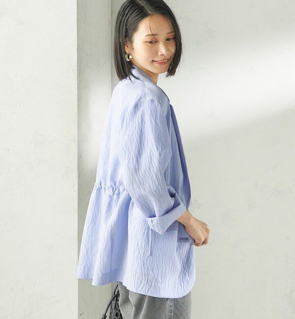 SHIPS for women「〈手洗い可能〉ピン ストライプ シャツライク ジャケット」|テーラードジャケット|