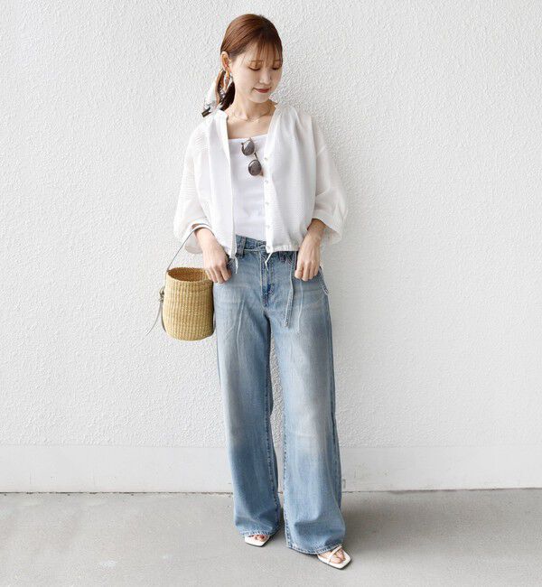 SHIPS for women「〈手洗い可能〉サッカー 裾 ドロスト メタル ボタン シャツ」|シャツ・ブラウス|