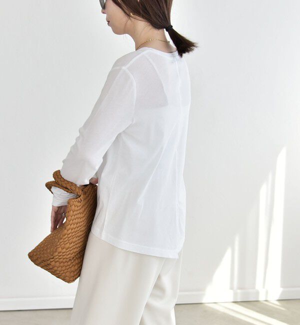 quaranciel「quaranciel:〈接触冷感/手洗い可能〉シアー コットン クルーネック ロンTEE」|Tシャツ・カットソー|