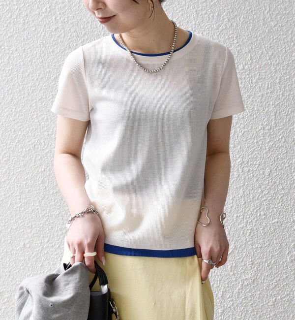 SHIPS any「SHIPS any:〈手洗い可能〉レイヤード シアー ワッフル TEE」|Tシャツ・カットソー|