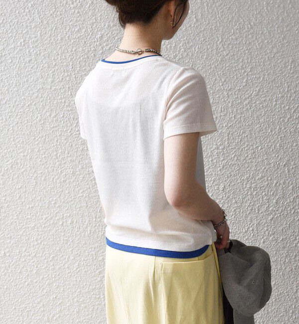 SHIPS any「SHIPS any:〈手洗い可能〉レイヤード シアー ワッフル TEE」|Tシャツ・カットソー|