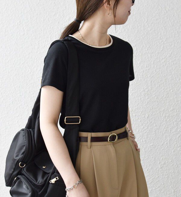 SHIPS any「SHIPS any:〈手洗い可能〉レイヤード シアー ワッフル TEE」|Tシャツ・カットソー|