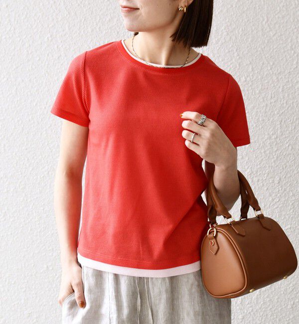 SHIPS any「SHIPS any:〈手洗い可能〉レイヤード シアー ワッフル TEE」|Tシャツ・カットソー|