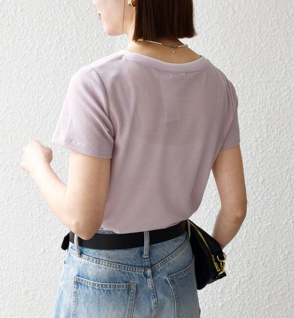 SHIPS any「SHIPS any:〈手洗い可能〉レイヤード シアー ワッフル TEE」|Tシャツ・カットソー|