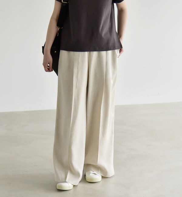 quaranciel「《予約》quaranciel:〈洗濯機可能〉スキッパー ワンピース＆イージー ワイドパンツ セットアップ」|ワンピース|