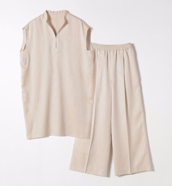 quaranciel「《予約》quaranciel:〈洗濯機可能〉スキッパー ワンピース＆イージー ワイドパンツ セットアップ」|ワンピース|