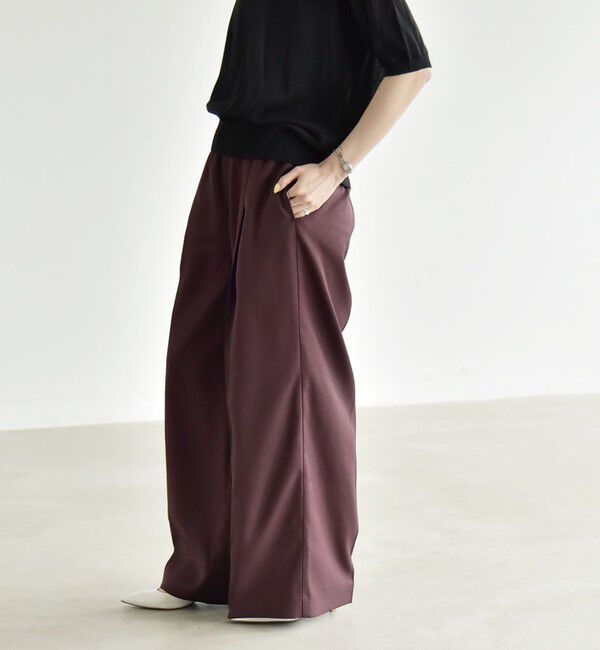 quaranciel「《予約》quaranciel:〈洗濯機可能〉スキッパー ワンピース＆イージー ワイドパンツ セットアップ」|ワンピース|