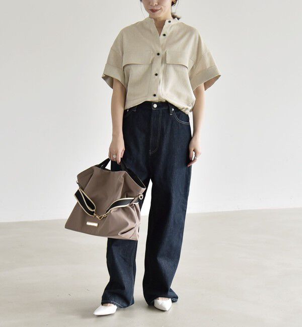 quaranciel「《予約》quaranciel:〈洗濯機可能〉ポケットドロスト シャツ＆イージー ワイドパンツ セットアップ」|ワンピース|