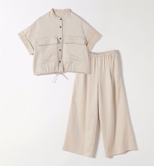 quaranciel「《予約》quaranciel:〈洗濯機可能〉ポケットドロスト シャツ＆イージー ワイドパンツ セットアップ」|ワンピース|