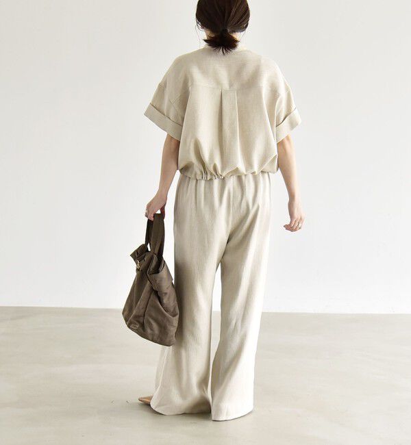 quaranciel「《予約》quaranciel:〈洗濯機可能〉ポケットドロスト シャツ＆イージー ワイドパンツ セットアップ」|ワンピース|