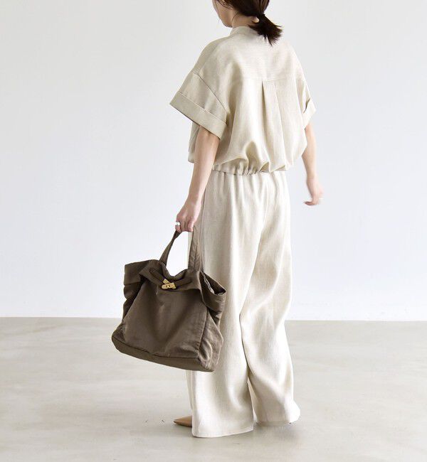 quaranciel「《予約》quaranciel:〈洗濯機可能〉ポケットドロスト シャツ＆イージー ワイドパンツ セットアップ」|ワンピース|