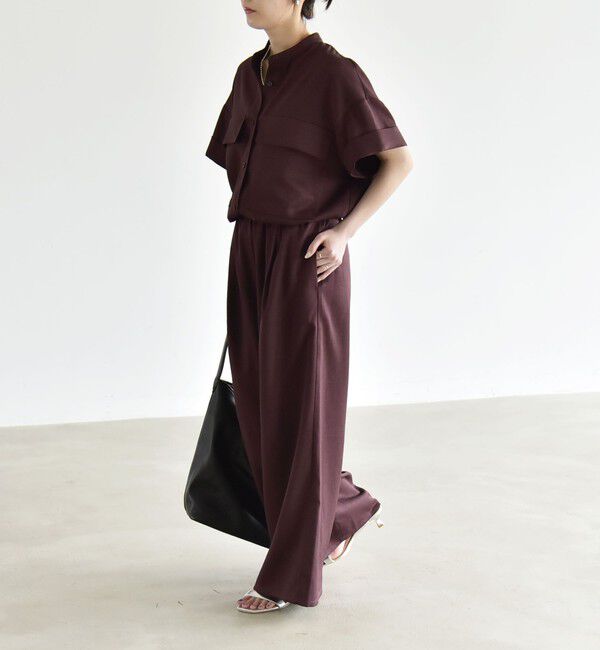 quaranciel「《予約》quaranciel:〈洗濯機可能〉ポケットドロスト シャツ＆イージー ワイドパンツ セットアップ」|ワンピース|