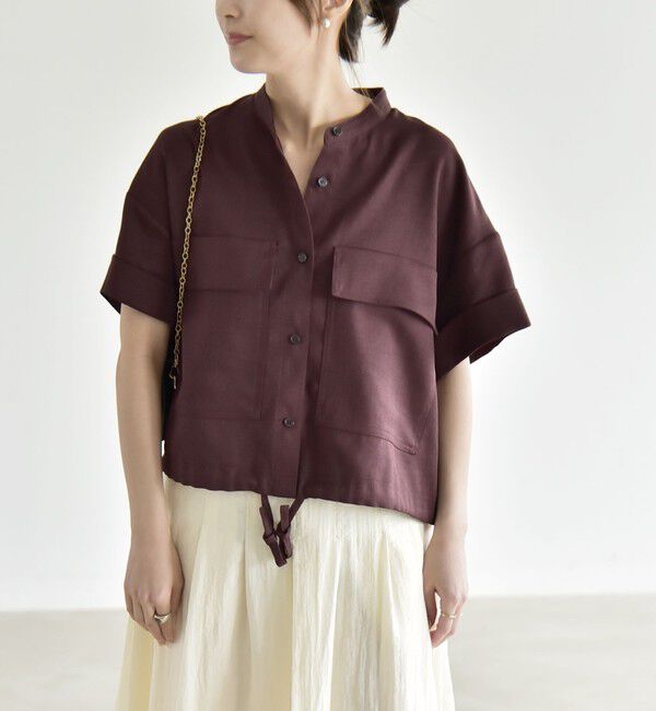 quaranciel「《予約》quaranciel:〈洗濯機可能〉ポケットドロスト シャツ＆イージー ワイドパンツ セットアップ」|ワンピース|