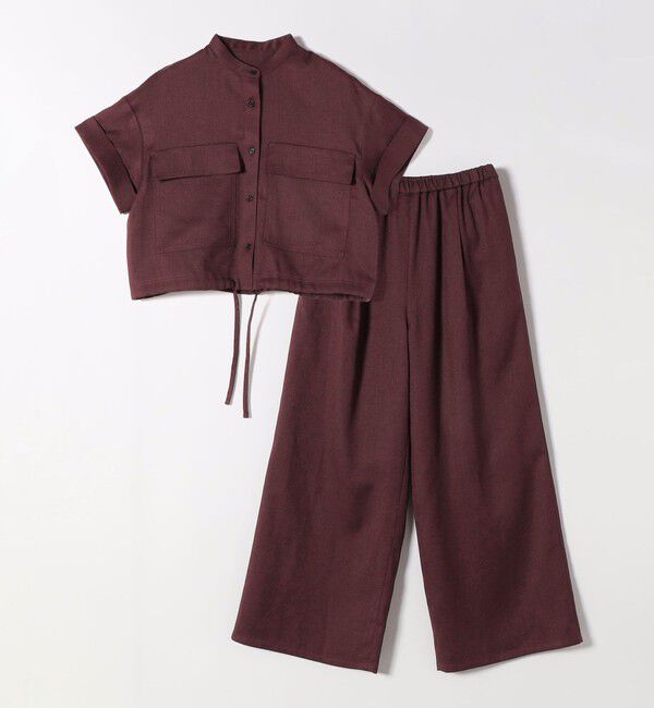 quaranciel「《予約》quaranciel:〈洗濯機可能〉ポケットドロスト シャツ＆イージー ワイドパンツ セットアップ」|ワンピース|